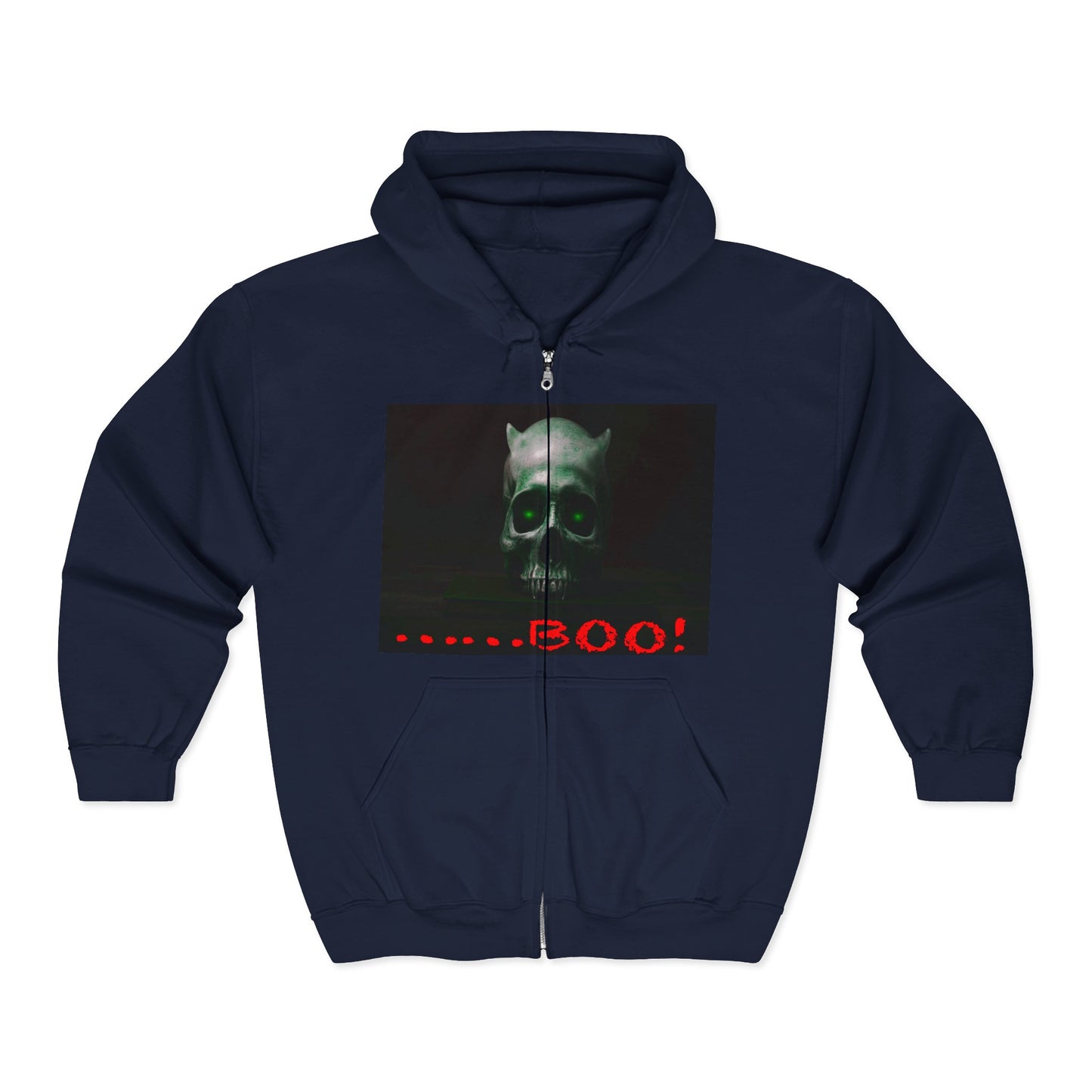 Dark Green Eyed Demon Full Zip Hooded Sweatshirt