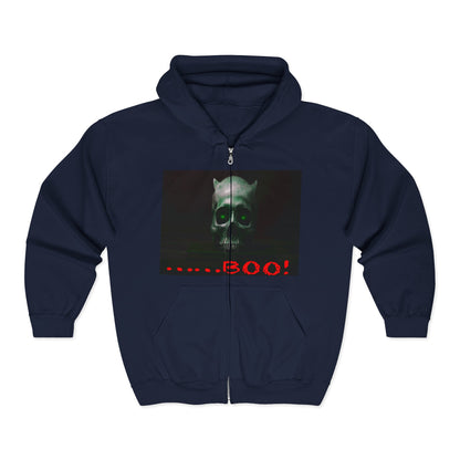 Dark Green Eyed Demon Full Zip Hooded Sweatshirt