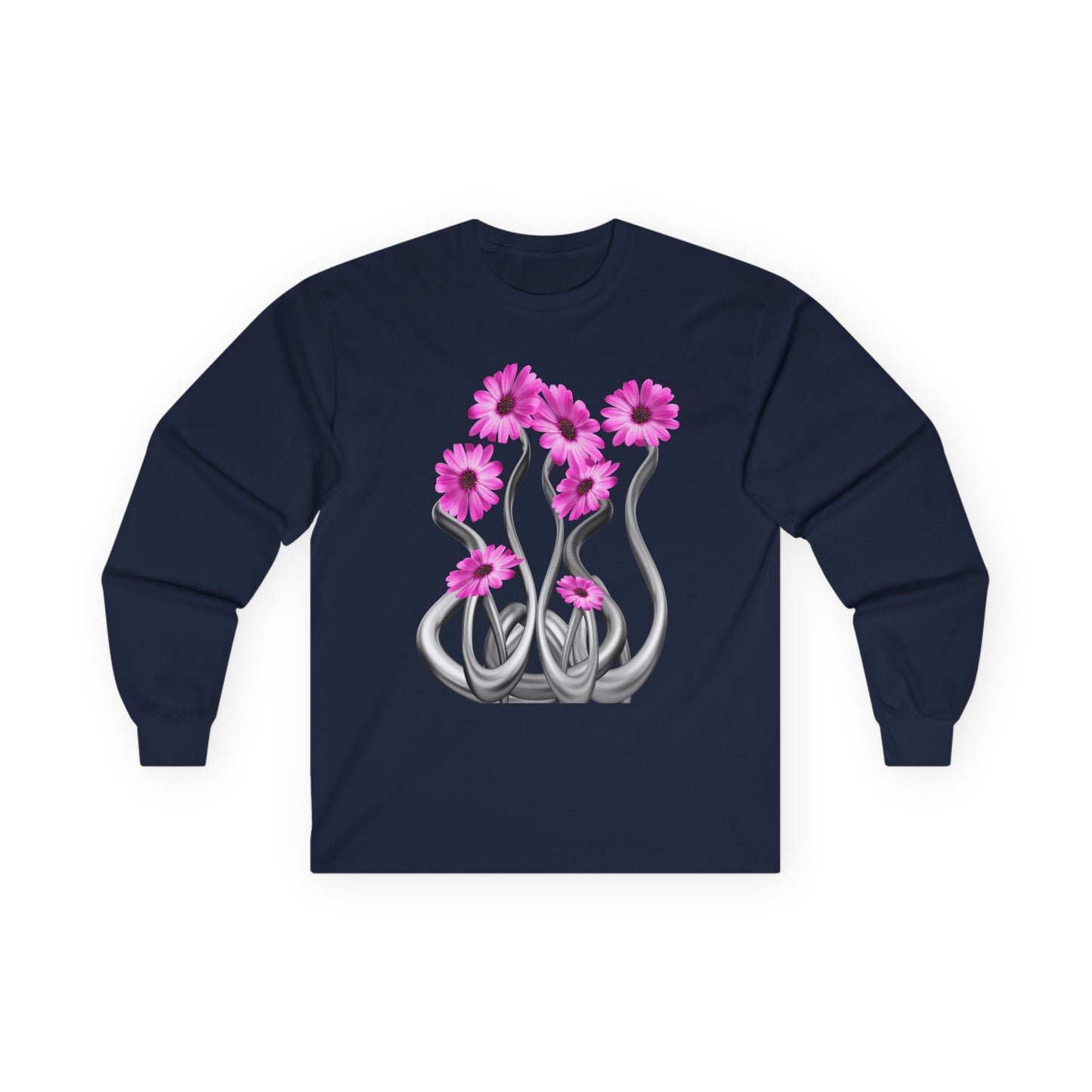 Long Sleeve Tee — Pink Floral Tentacle Garden Graphic