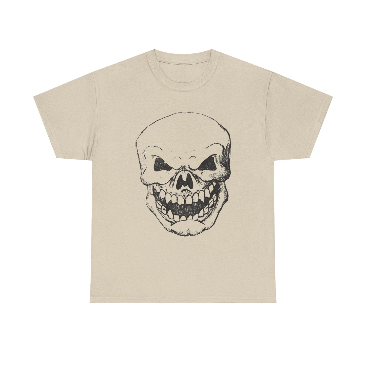 Sketched Skull Tee — Grinning Skull Graphic T-Shirt