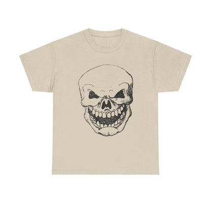 Sketched Skull Tee — Grinning Skull Graphic T-Shirt