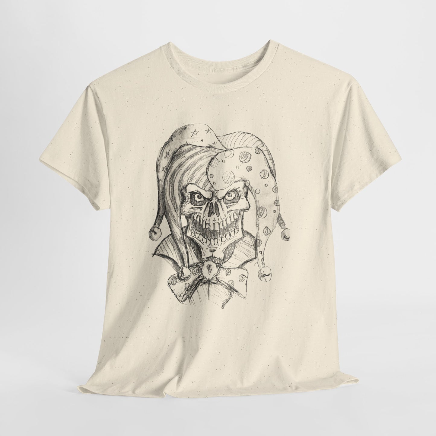 Skull Jester Sketch T-Shirt — Gothic Horror Skull Joker Tee