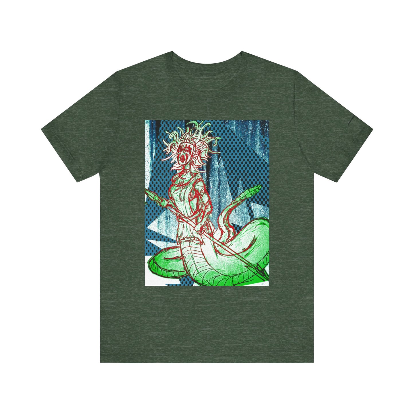 Mythic Serpent Goddess Tee — Neon Medusa Illustration T-Shirt