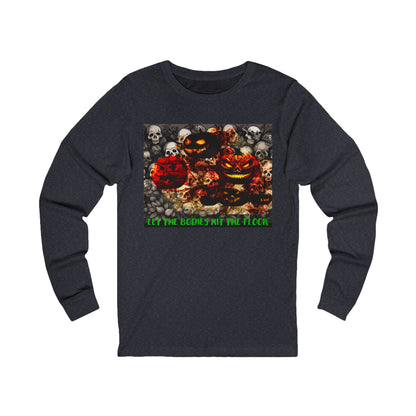 Spooky Halloween Bodies Hit the Floor  Long Sleeve Tee, Perfect for Fall, Costume Parties, and Autumn Gatherings, Unique Graphic Tee, Unisex Apparel