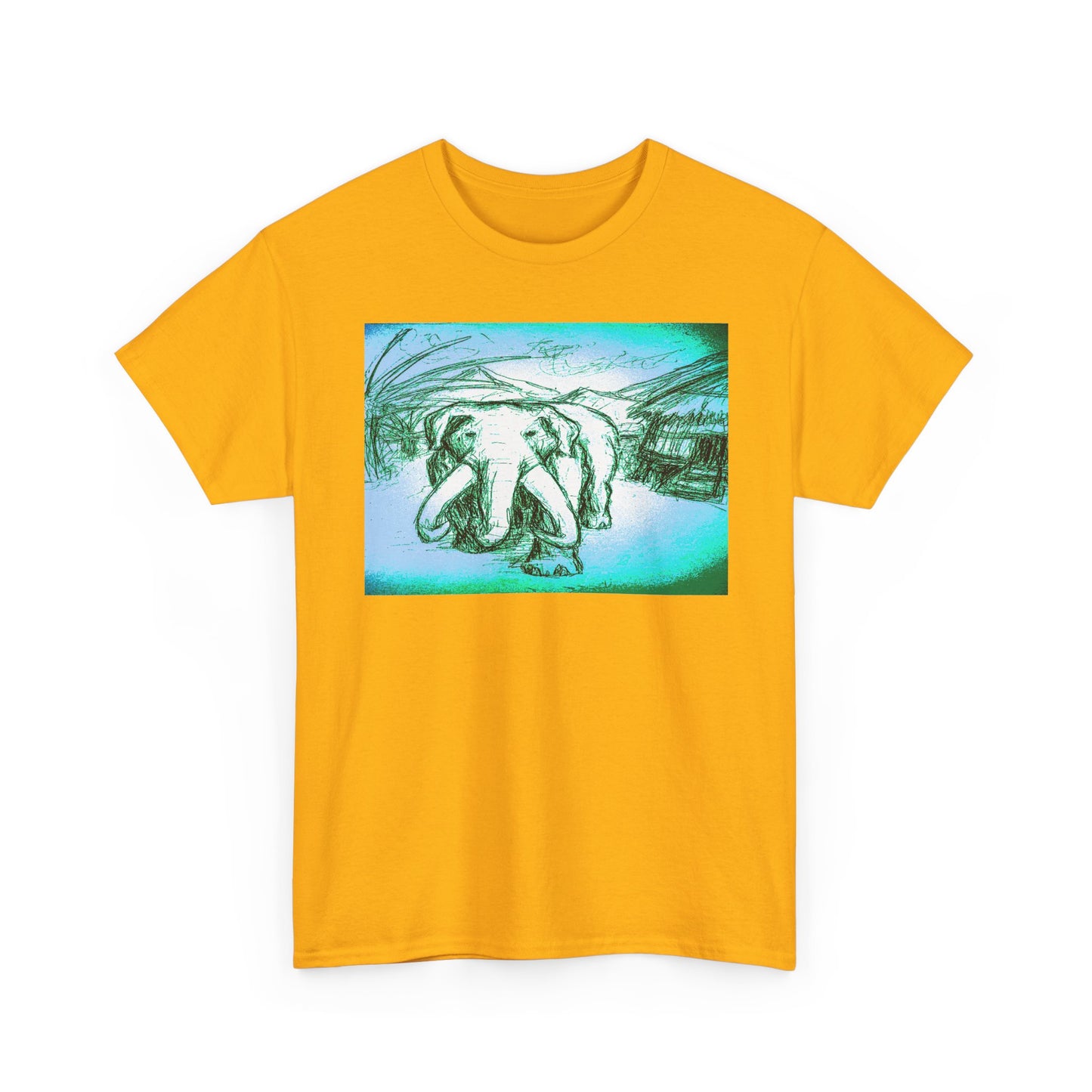 Artistic Elephant Unisex Cotton Tee - Unique Graphic Design