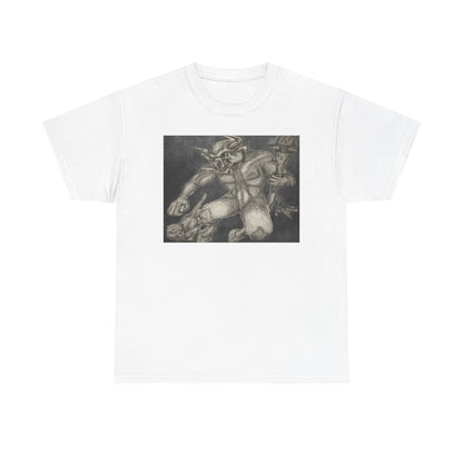 Bull Warrior With Kitten B & W design Unisex Tee