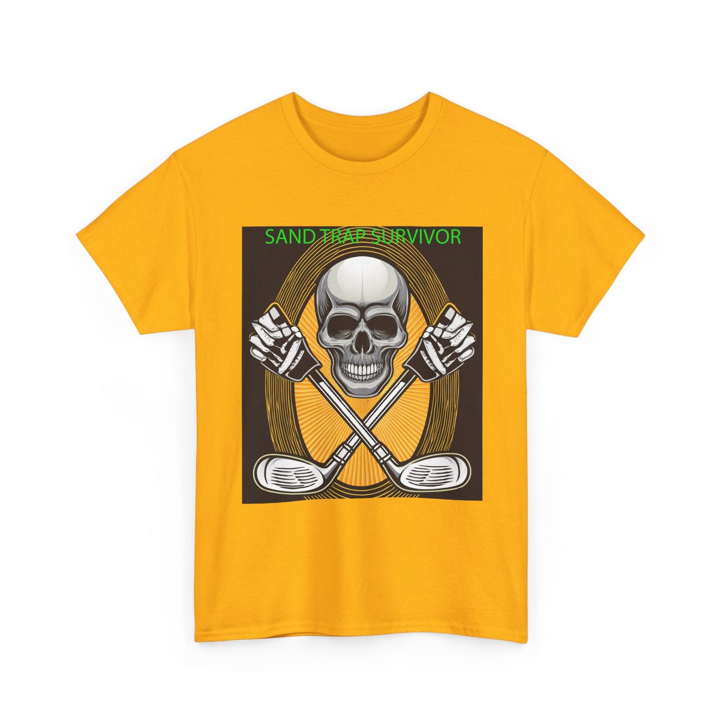 Golf Survivor Skull Tee, Unisex Heavy Cotton T-Shirt, Perfect Gift for Golf Lovers, Sports Apparel, Casual Wear, Skull Design