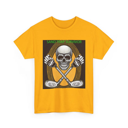 Golf Survivor Skull Tee, Unisex Heavy Cotton T-Shirt, Perfect Gift for Golf Lovers, Sports Apparel, Casual Wear, Skull Design