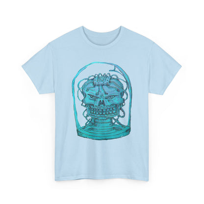 Vibrant Turquoise skull original design Unisex Heavy Cotton Tee