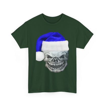 Skull in Blue Santa Hat T-Shirt