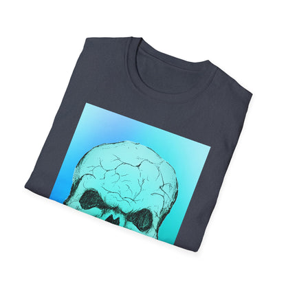 Skull Graphic  Bright Colored Unisex Softstyle T-Shirt, Edgy Tee, Casual Wear, Festival Apparel, Gift for Horror Fans, Halloween Clothing