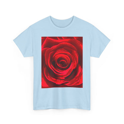 Romantic Rose Unisex Heavy Cotton Tee, Gift for Valentine's Day, Floral Shirt, Casual Wear, Love, Nature Lover Tee