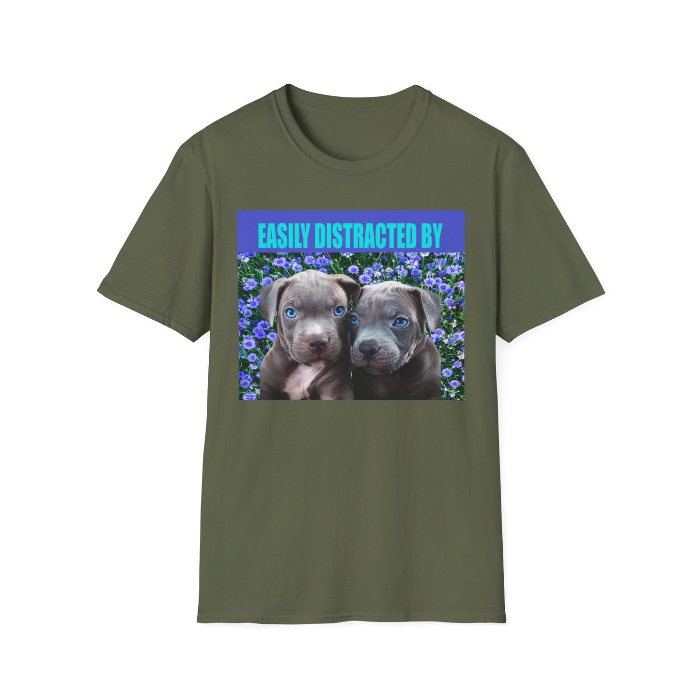 Easily Distracted by Puppies Cute Dog Lover T-Shirt, Easily Distracted by Dogs Tee, Perfect Gift for Pet Owners, Animal Lover Apparel, Casual Everyday Wear