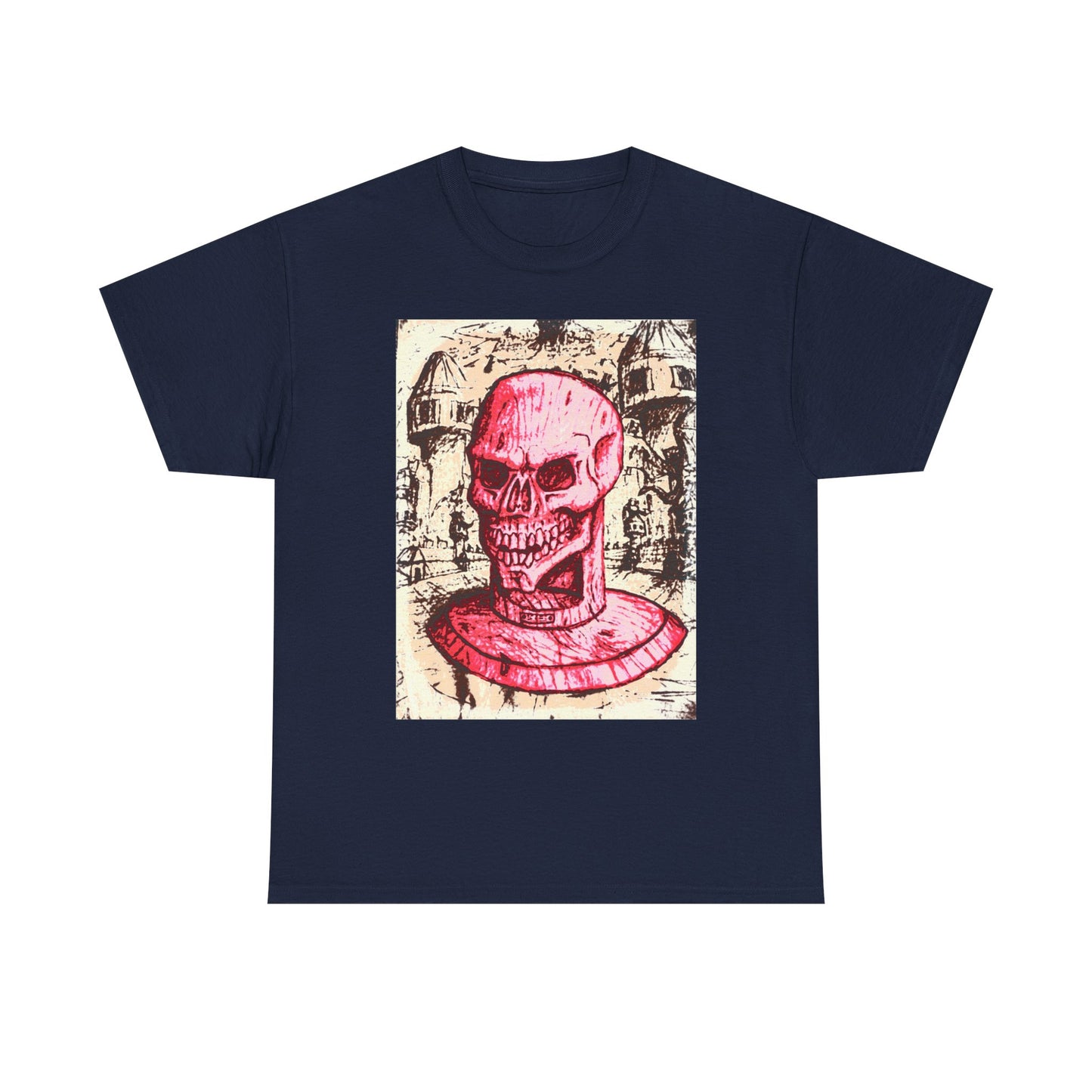 Vibrant Skull Graphic Tee, Unisex Heavy Cotton Shirt, Art Tee, Halloween Apparel, Edgy Casual Wear, Unique Gift