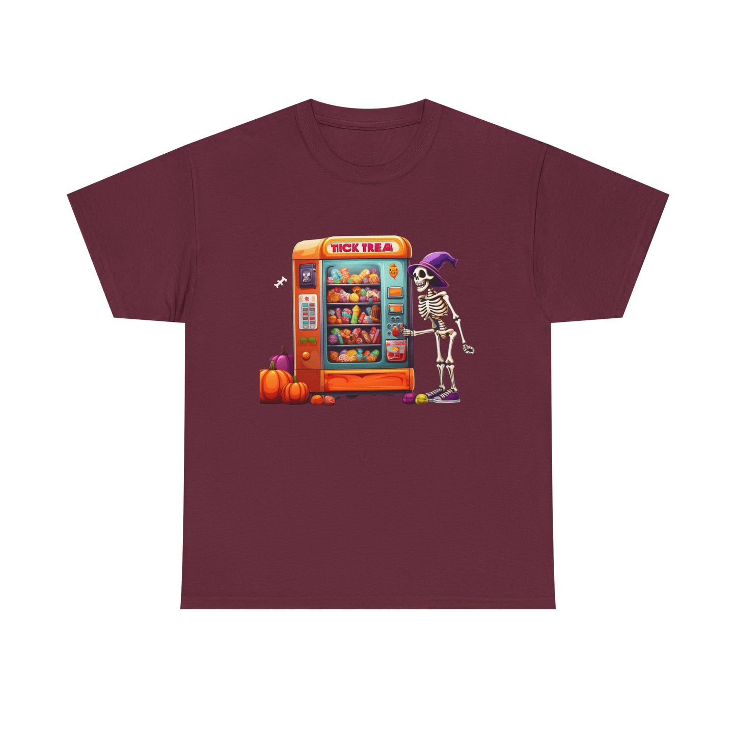 Halloween Skeleton Vending Machine Tee | Unisex Heavy Cotton T-Shirt, Spooky Shirt, Fall Fashion, Trick or Treat Top, Halloween Costume