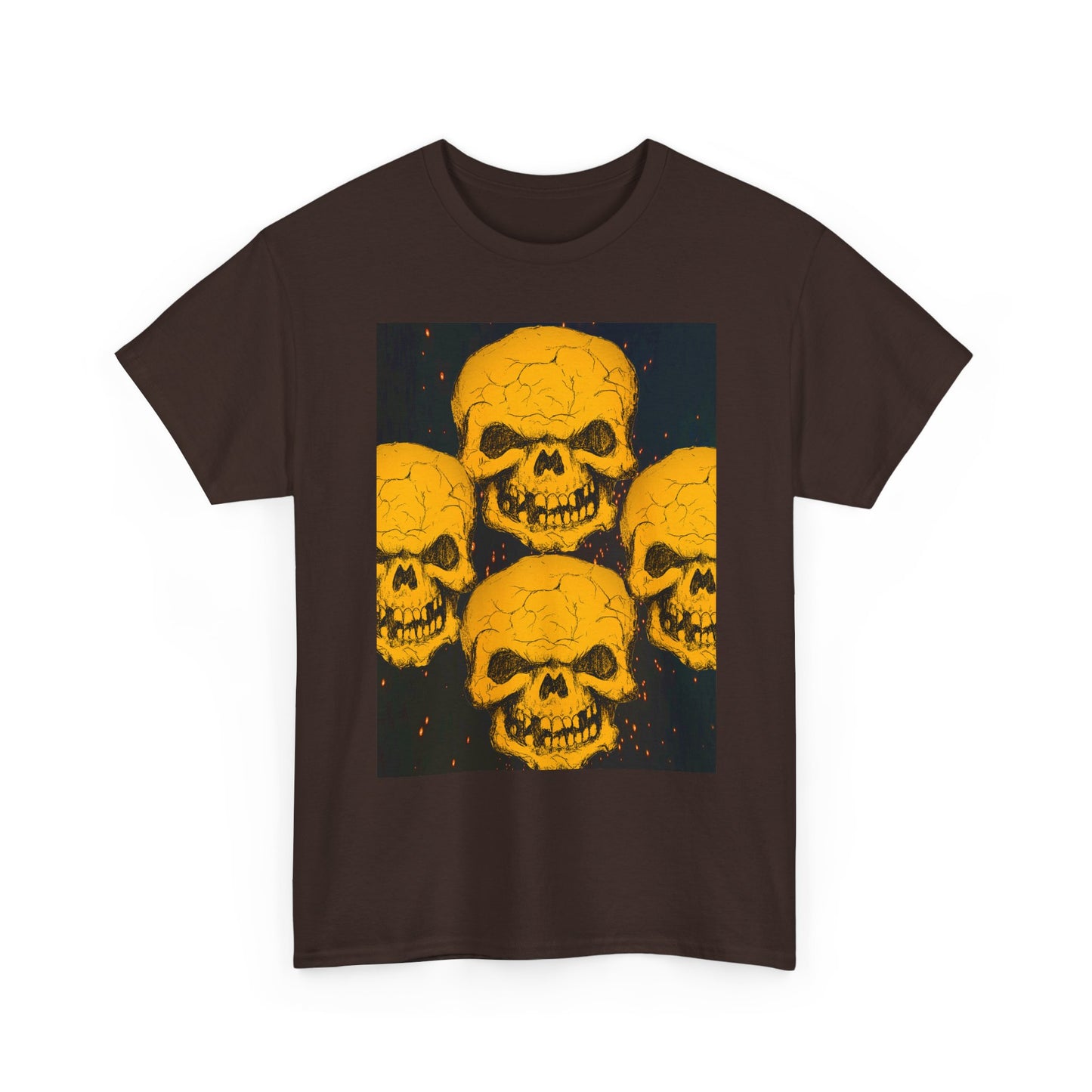 Halloween Skull  Graphic Tee, Unisex Heavy Cotton Tee, Graphic T-Shirt, Casual Wear, Unique Halloween Style, Perfect for Parties