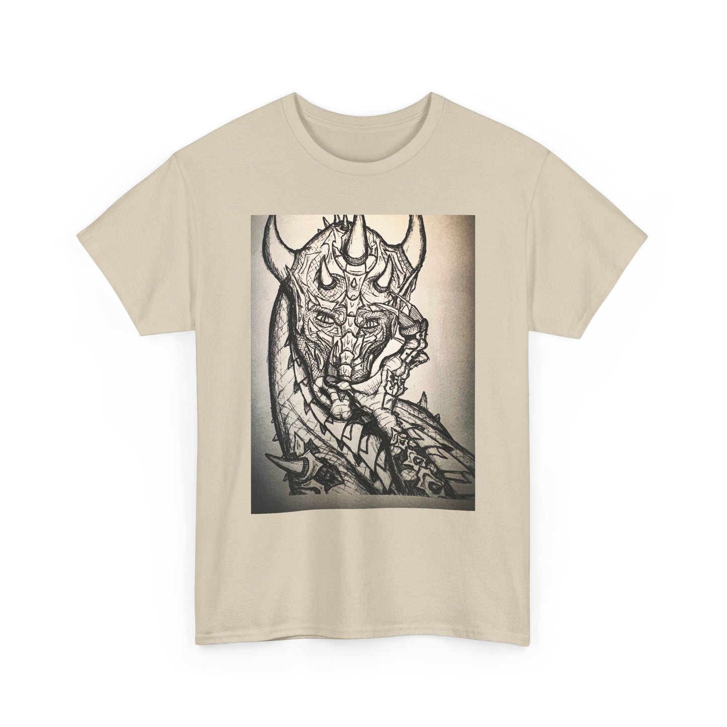 Dragon Art Unisex Heavy Cotton Tee, Graphic Tee, Unique Gift, Casual Wear, Fantasy Clothing, Art Inspired Shirt