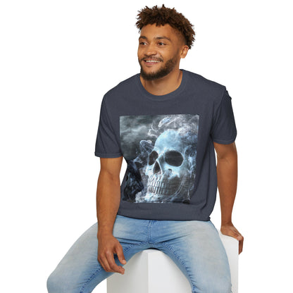 Eerie Skull Graphic T-Shirt for Dark Aesthetic Lovers, Unisex Casual Wear, Halloween Tee, Alternative Fashion
