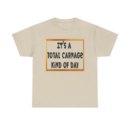 Total Carnage Unisex Heavy Cotton Tee, Casual t-shirt, Graphic Tee, Humor Shirt, Gift for Friends, Fun Apparel