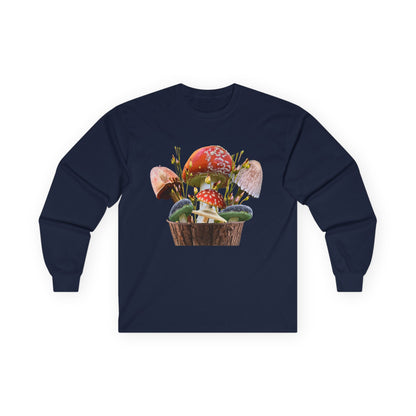 Whimsical Mushroom Long Sleeve Tee | Nature Lover Gift, Fall Fashion, Unisex Tee, Eco-Conscious Style, Cozy Everyday Wear