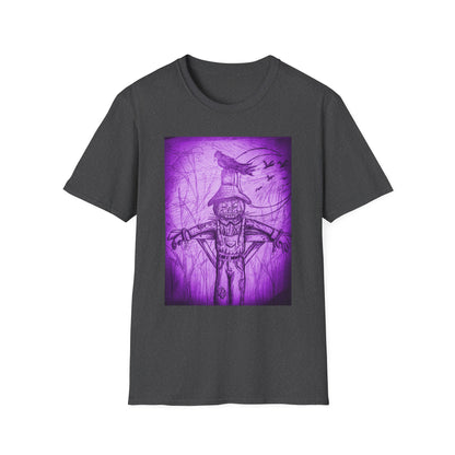 Purple Scarecrow Unisex Tee | Softstyle T-Shirt | Gothic Art, Fall Fashion, Halloween Shirt, Casual Wear, Scarecrow Design