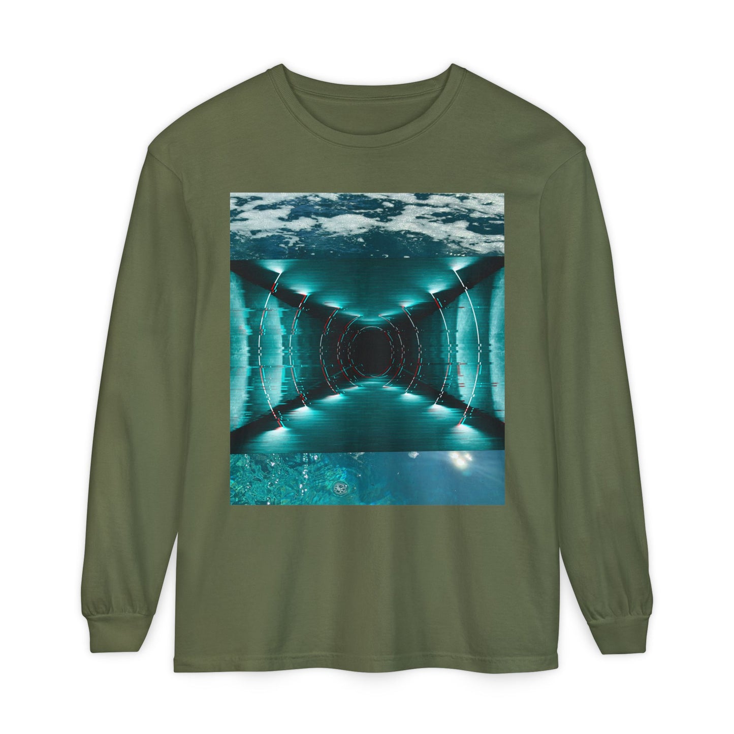 Abstract Fluid Unisex Garment-dyed Long Sleeve T-Shirt