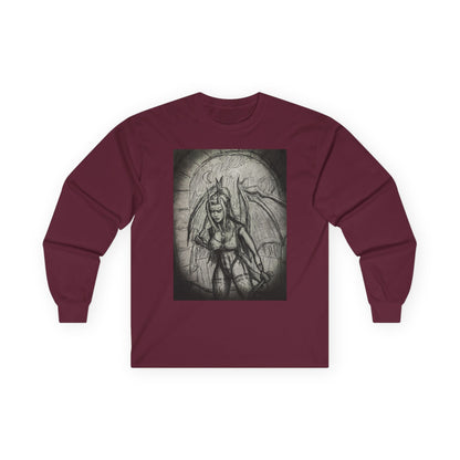 Gothic Winged Demon Long Sleeve Tee