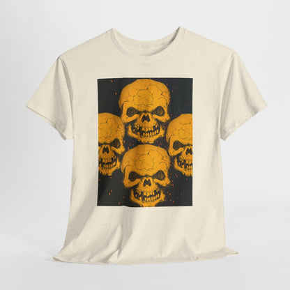 Halloween Skull  Graphic Tee, Unisex Heavy Cotton Tee, Graphic T-Shirt, Casual Wear, Unique Halloween Style, Perfect for Parties