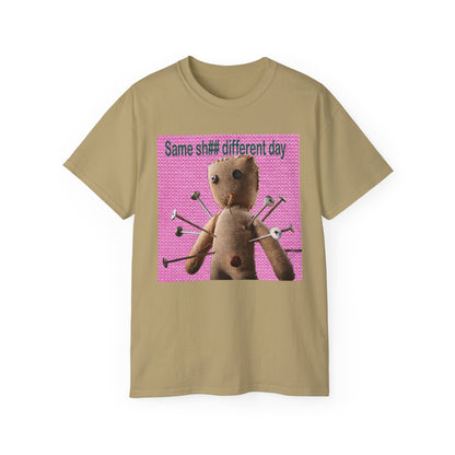 Voodoo Doll Humor Tee, Fun Statement T-Shirt for Everyday Wear, Gift for Friends, Casual Style, Quirky Graphic Shirt, Perfect for Parties