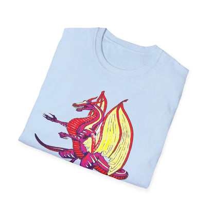 Red Dragon Graphic Unisex T-Shirt, Softstyle Tee, Unique Gift, Casual Wear, Fantasy Lover Apparel, Ideal for Conventions, Birthdays