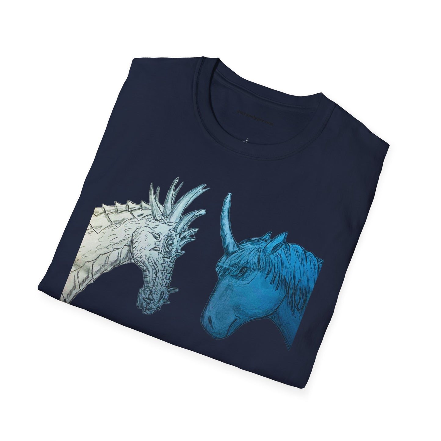 Fantasy Creatures Unisex T-Shirt - Unicorn vs Dragon Design