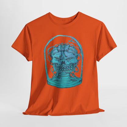 Vibrant Turquoise skull original design Unisex Heavy Cotton Tee