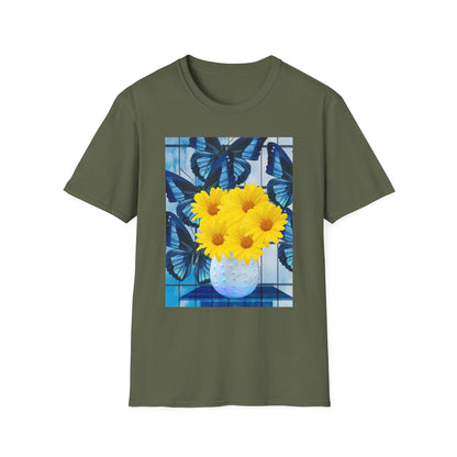 Sunny Blooms Unisex Softstyle T-Shirt, Floral Graphic Tee, Gift for Her, Summer Vibes, Casual Wear, Nature Lover Gift