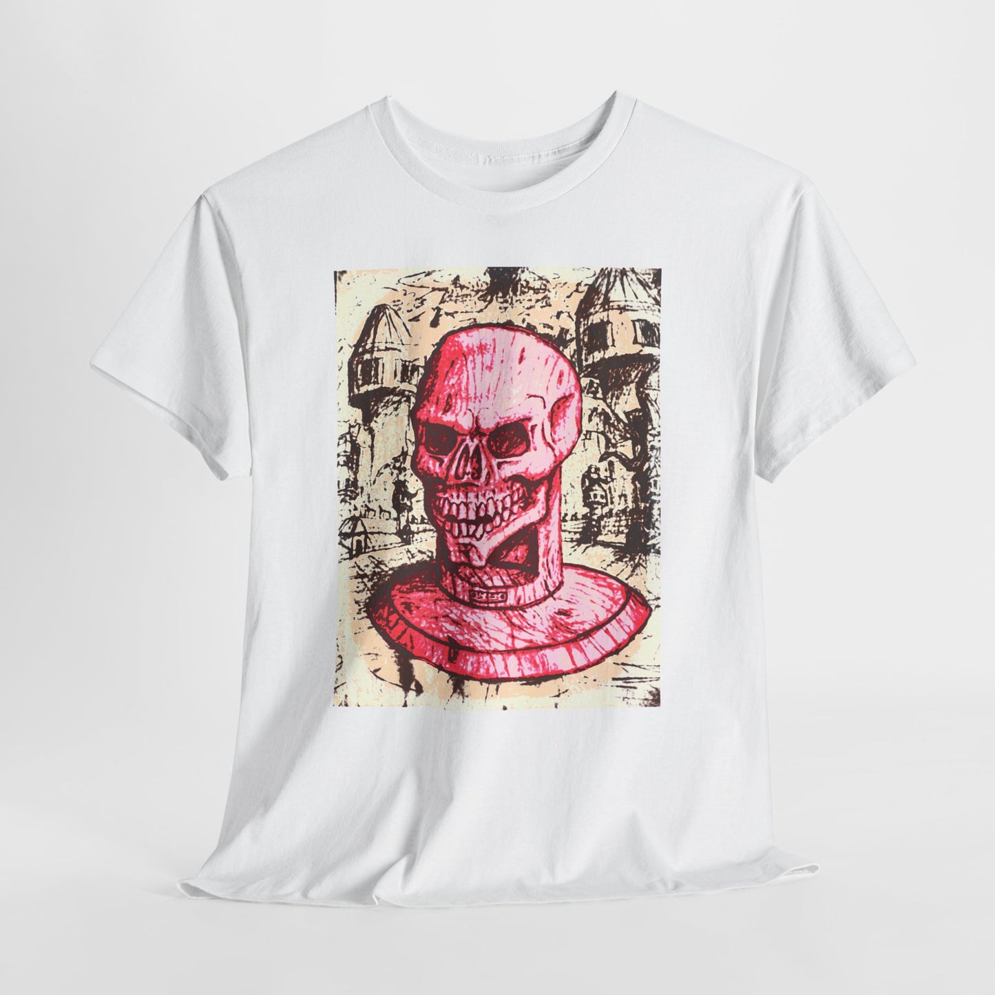 Vibrant Skull Graphic Tee, Unisex Heavy Cotton Shirt, Art Tee, Halloween Apparel, Edgy Casual Wear, Unique Gift