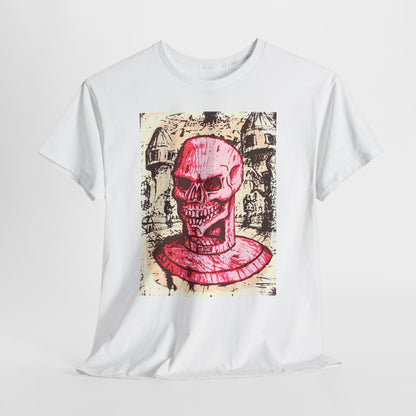 Vibrant Skull Graphic Tee, Unisex Heavy Cotton Shirt, Art Tee, Halloween Apparel, Edgy Casual Wear, Unique Gift