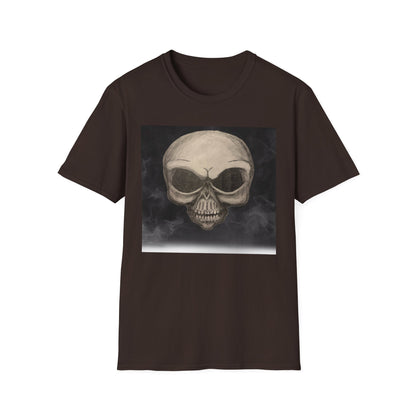 Skull Art Unisex Softstyle T-Shirt - Edgy Graphic Tee for Halloween, Festival Wear, Music Lovers, Gift Idea, Casual Style