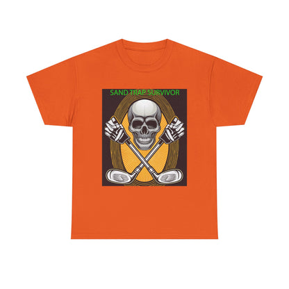 Golf Survivor Skull Tee, Unisex Heavy Cotton T-Shirt, Perfect Gift for Golf Lovers, Sports Apparel, Casual Wear, Skull Design