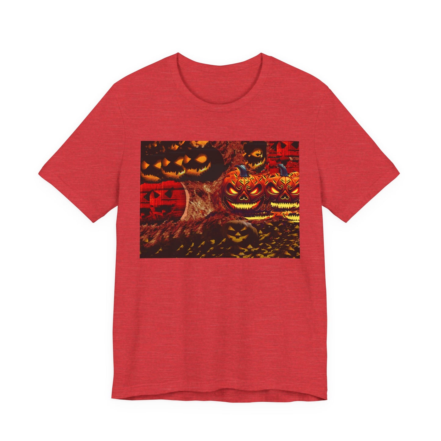 Halloween Distorted Pumpkin Graphic Tee, Unisex T-Shirt for Autumn, Spooky Season Top, Halloween Costume Idea, Men's & Women's Casual Wear