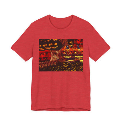 Halloween Distorted Pumpkin Graphic Tee, Unisex T-Shirt for Autumn, Spooky Season Top, Halloween Costume Idea, Men's & Women's Casual Wear