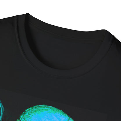 Glow-in-the-Dark floating vibe Skull T-Shirt, Creepy Halloween Tee, Unisex Softstyle Top, Spooky Gift for Teens, Unique Graphic Shirt