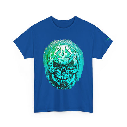 Vibrant Green Skull Graphic Tee - Unisex Heavy Cotton