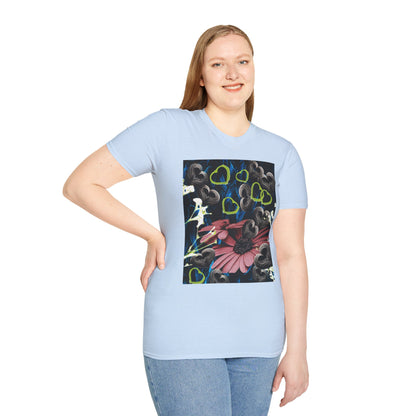 Floral Heart Unisex T-Shirt, Soft Cotton Tee, Casual Wear, Gift for Her/Him, Trendy Graphic Tee, Stylish Everyday Shirt