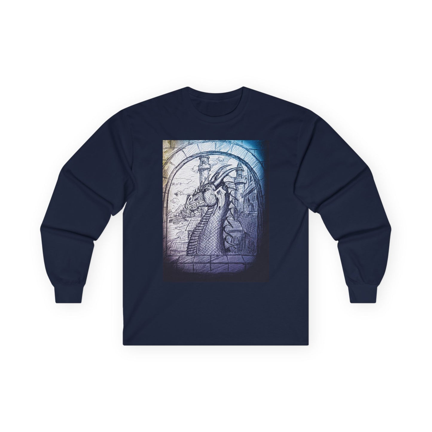 Artistic Dragon frame Long Sleeve Tee - Unique Design for Creative Souls