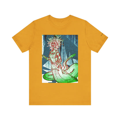 Mythic Serpent Goddess Tee — Neon Medusa Illustration T-Shirt
