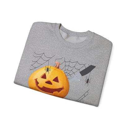 Halloween Horror Smiling Pumpkin Face Sweatshirt
