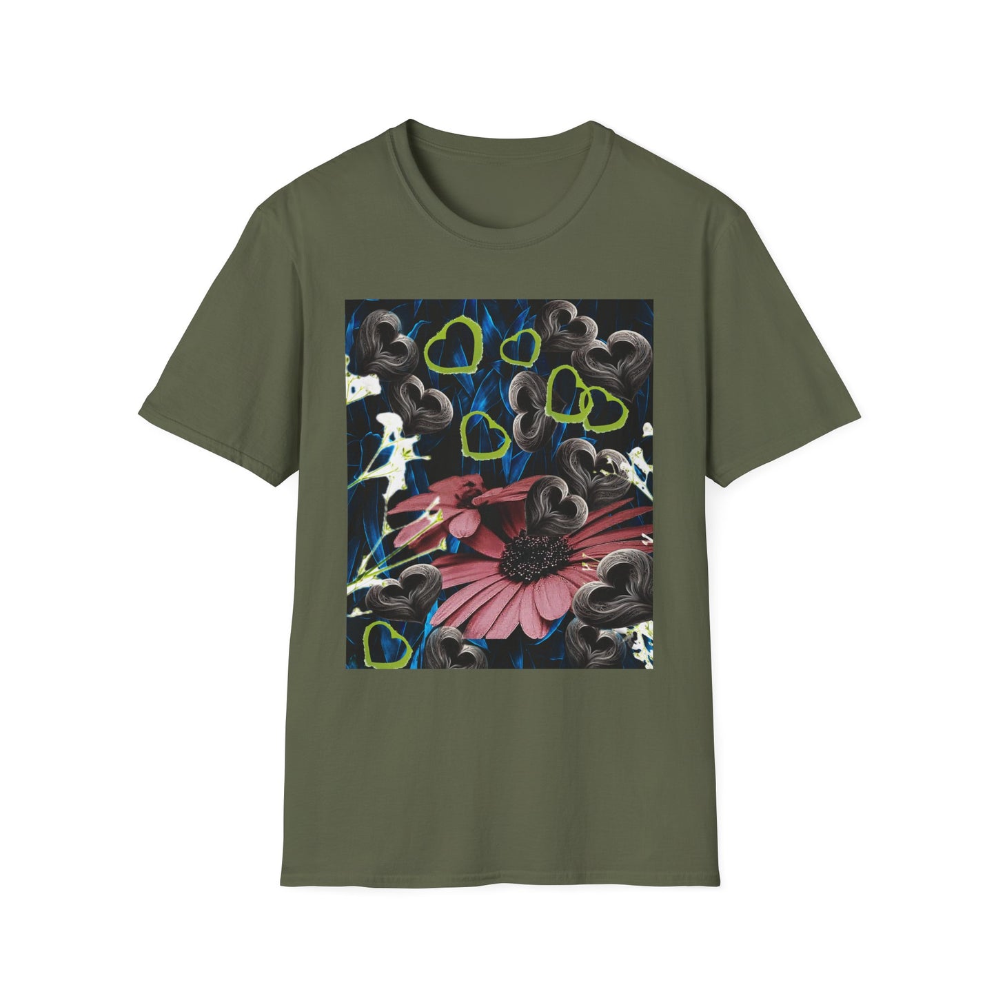 Floral Heart Unisex T-Shirt, Soft Cotton Tee, Casual Wear, Gift for Her/Him, Trendy Graphic Tee, Stylish Everyday Shirt