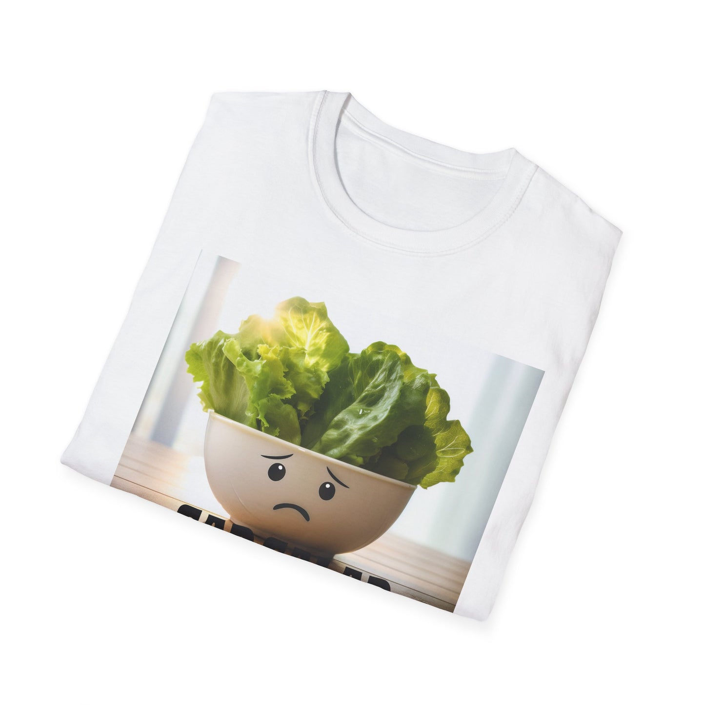Cute T-Shirt with Sad Salad Face Design
