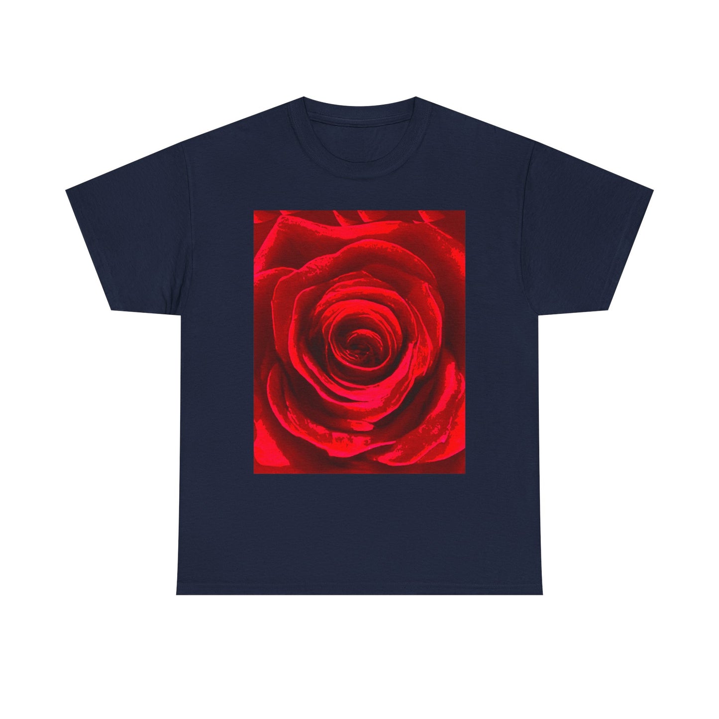 Romantic Rose Unisex Heavy Cotton Tee, Gift for Valentine's Day, Floral Shirt, Casual Wear, Love, Nature Lover Tee