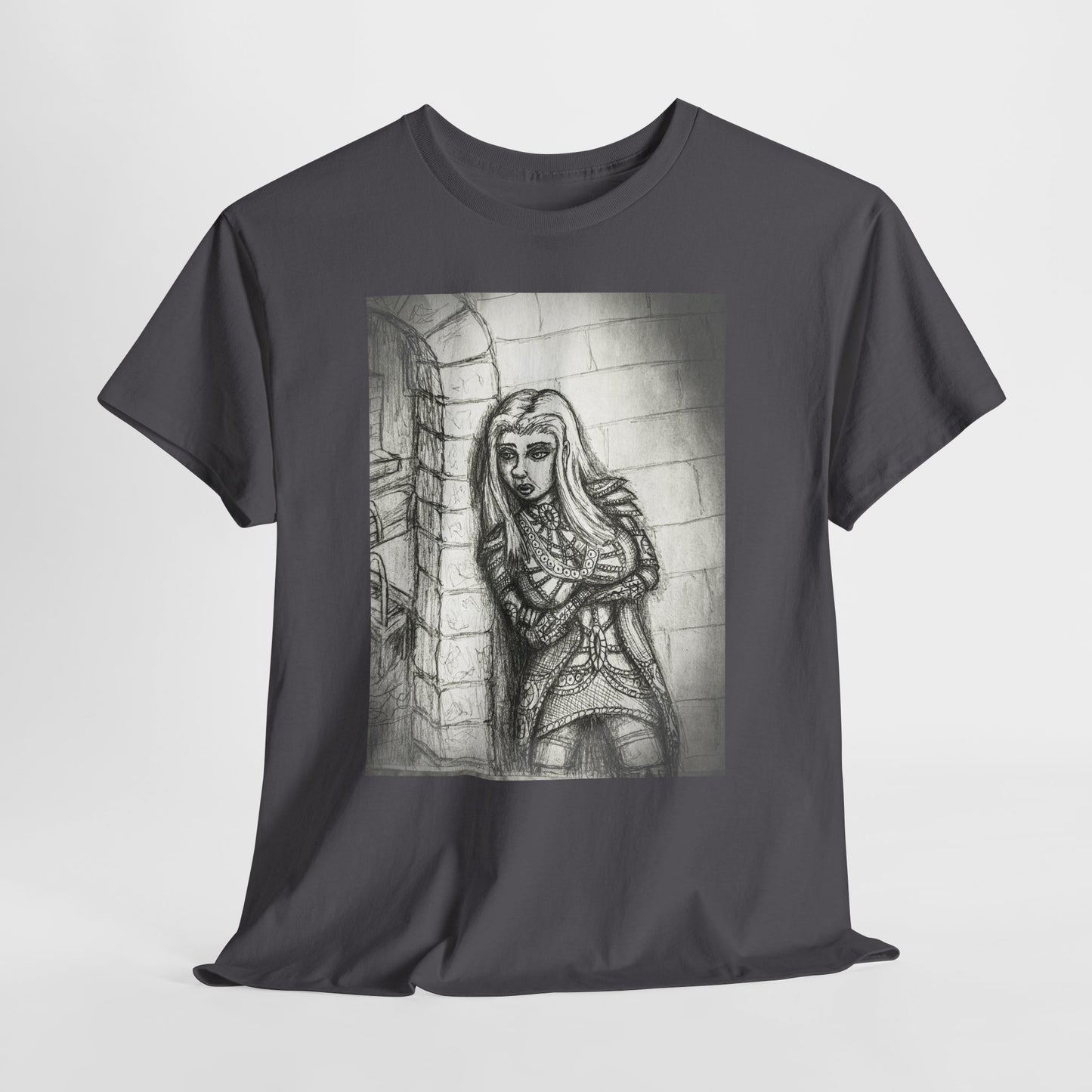Fantasy Female Elf B & W Unisex Tee