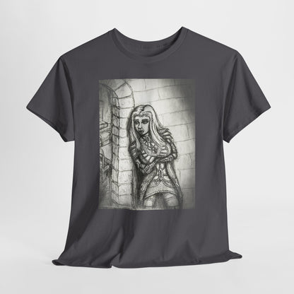 Fantasy Female Elf B & W Unisex Tee